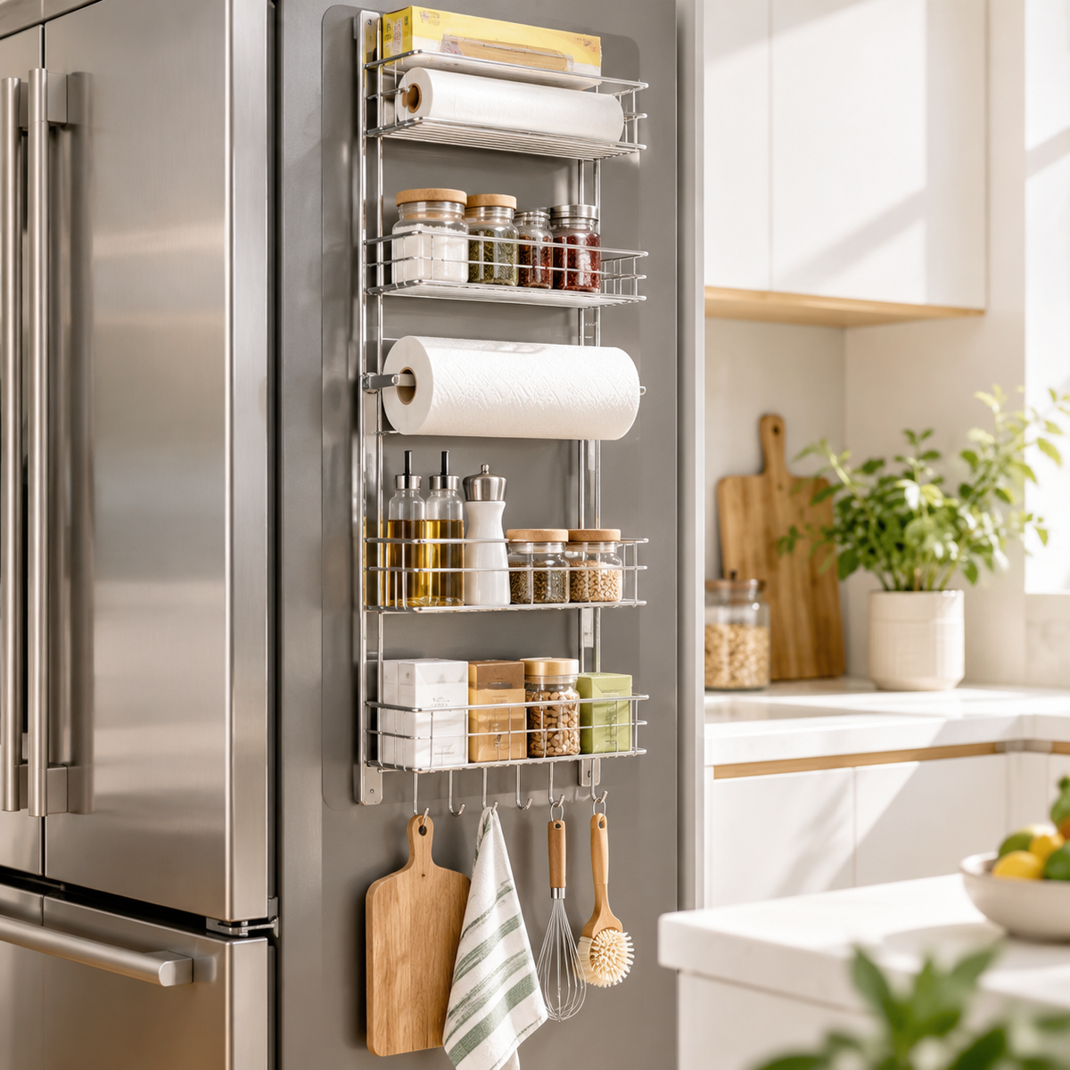 Refrigerator-Side Storage Rack