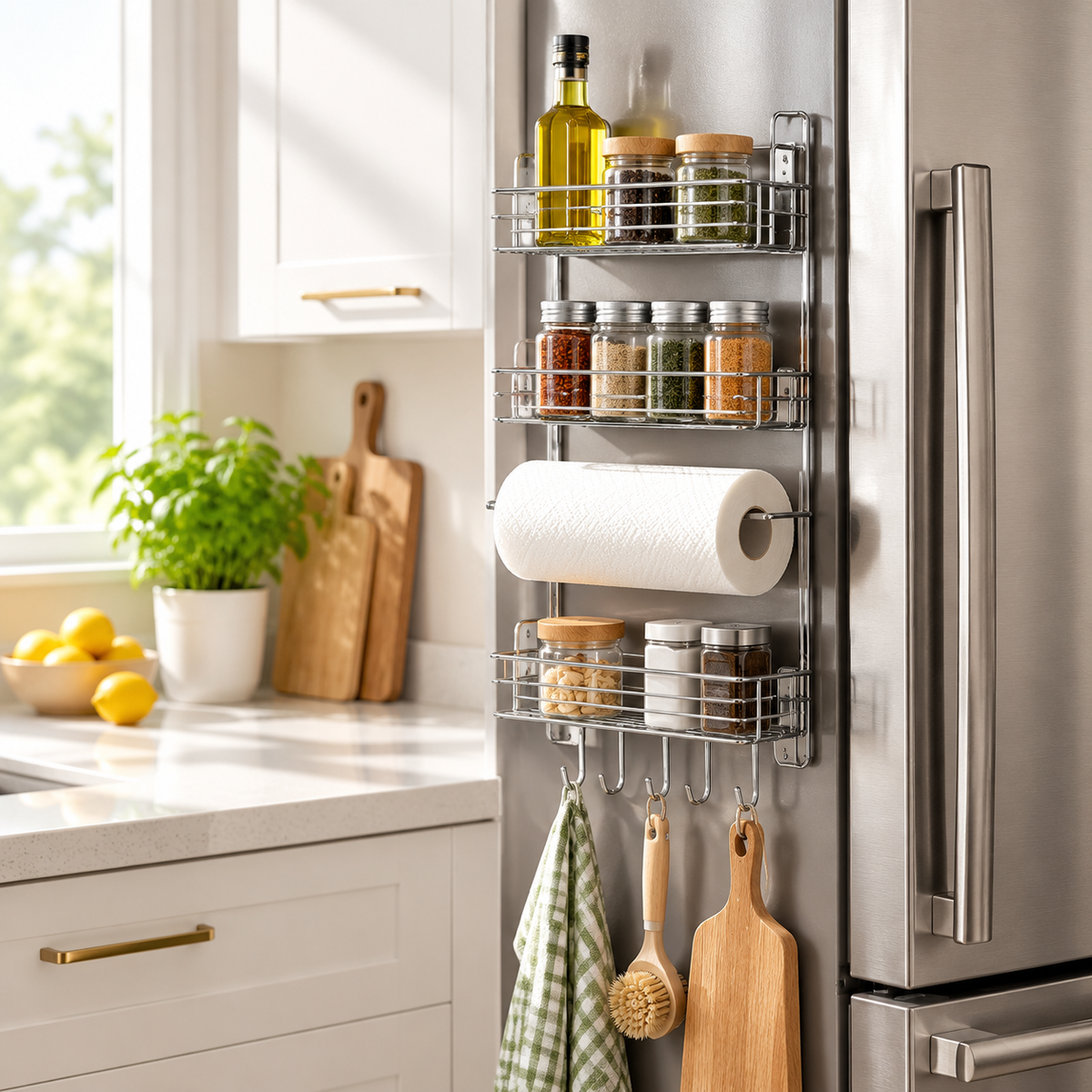 Refrigerator-Side Storage Rack