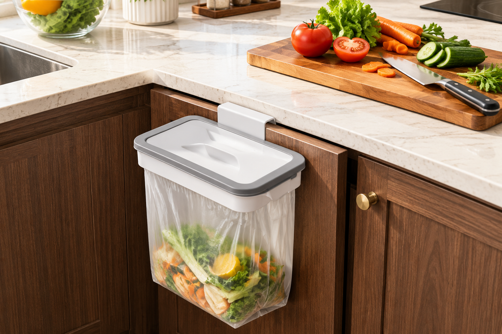 Cabinet-Mounted Trash Bag Holder