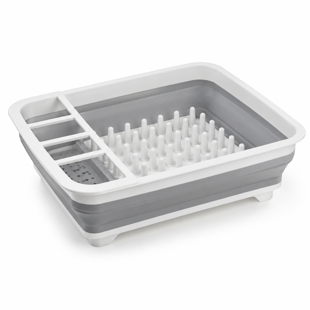 Foldable Dish and Utensil Drying Rack on a white background