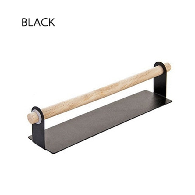 Wall-Mounted Metal and Wood Kitchen Holder